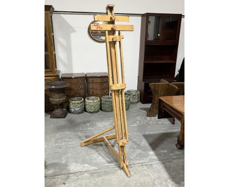 A Masters and Dunning beechwood artist's easel. 72' high