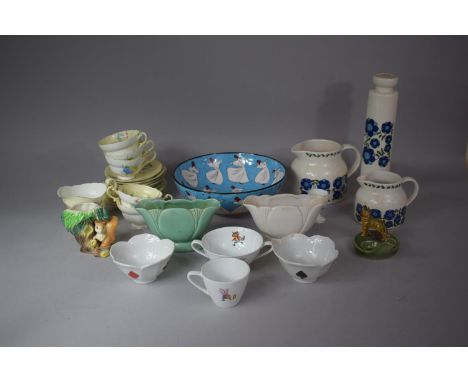 A Collection of Various Mid-Late 20th Century Ceramics to include Taunton Vale Jugs and Rolling Pin, Continental Handmade Bow