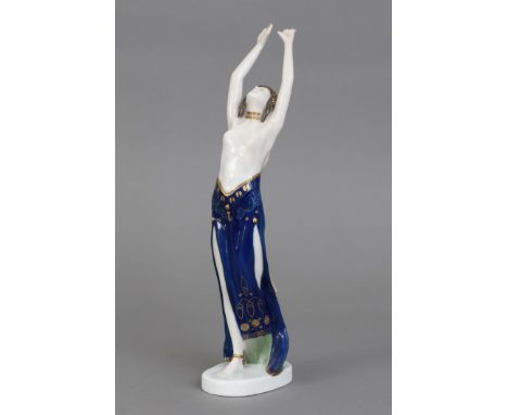 ROSENTHAL Porzellanfigur "Nubische Tänzerin"Entwurf BERTHOLD BOEHS, Modellnummer K 358, auf ovalem Sockel stehende Tänzerin m