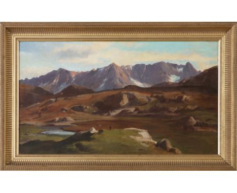 FRIEDRICH PRELLER DER JÜNGERE (1838 Weimar - 1901 Blasewitz bei Dresden)Öl auf Malkarton, "Motiv auf dem Gotthard" (1890er Ja