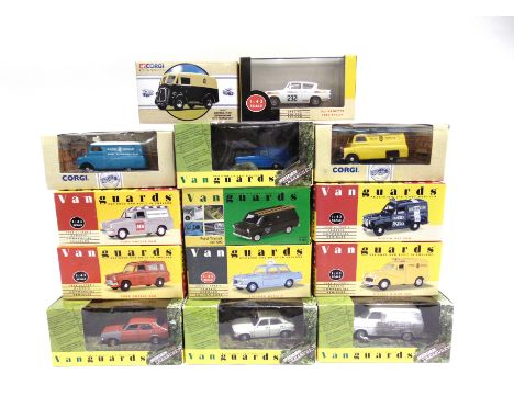 FOURTEEN 1/43 SCALE DIECAST MODEL VEHICLES  by Lledo / Corgi Vanguards (11); and Corgi Classics (3), each mint or near mint a