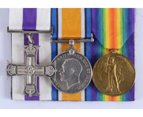 A GREAT WAR MILITARY CROSS GROUP OF THREE TO LIEUTENANT G.H.Y. GILBEY, HERTFORDSHIRE REGIMENT  comprising the Military Cross 