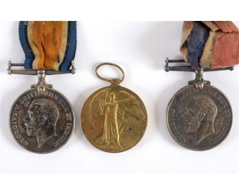 A GREAT WAR PAIR OF MEDALS TO PRIVATE M. PERRY, ROYAL WARWICKSHIRE REGIMENT  comprising the British War Medal 1914-20 and Vic