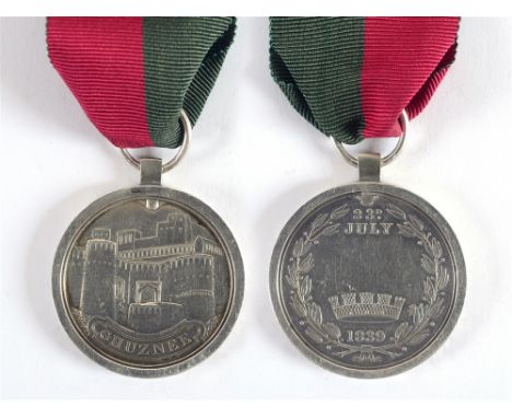 A GHUZNEE MEDAL TO CORPORAL G. GREEN, 1ST EUROPEAN LIGHT INFANTRY  (Corpl G. Green 1st Europn. Lt. Inf.), issued unnamed, eng