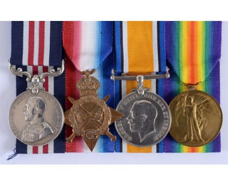 A GREAT WAR MILITARY MEDAL GROUP OF FOUR TO PRIVATE W.G. BRIMBLE, 6TH BATTALION SOMERSET LIGHT INFANTRY  comprising the Milit