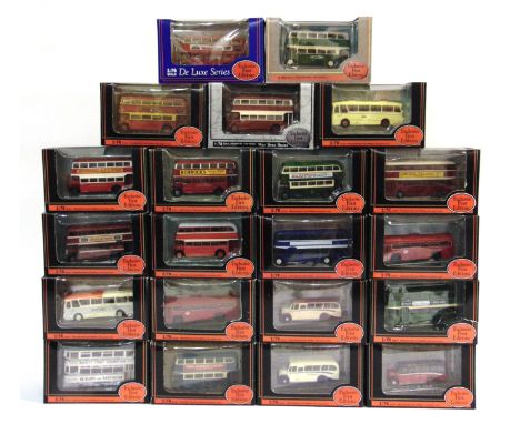 TWENTY-ONE 1/76 SCALE EXCLUSIVE FIRST EDITIONS MODEL BUSES &amp; COACHES  each mint or near mint and boxed. 