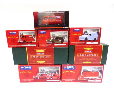 EIGHT CORGI POST OFFICE MODEL VEHICLES  including a Premium No22705, Bedford TK Box Van 'Post Office Telecommunications'; and