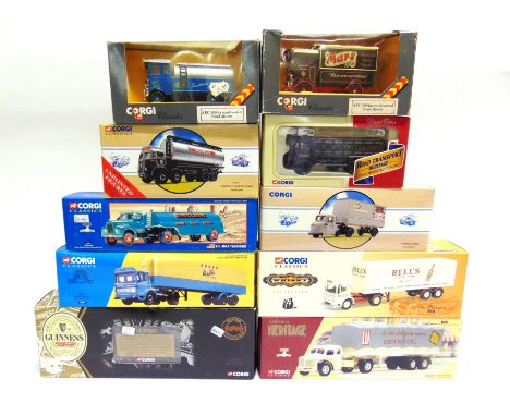 TEN CORGI CLASSICS MODEL COMMERCIAL VEHICLES  each mint or near mint (unchecked for wing mirrors / self-fit parts) and boxed.