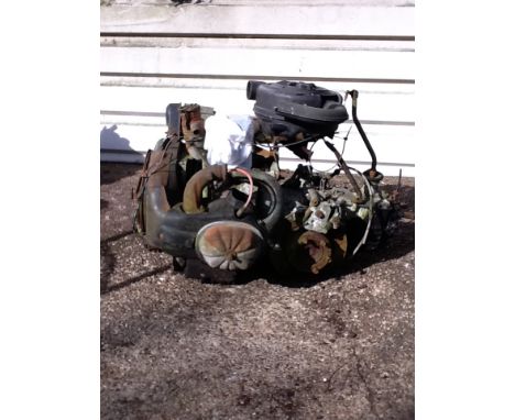 A Citroen 2CV engine and gearbox, AO6/635.09060.10002, as removed from the vehicle. No tests have been undertaken on the engi