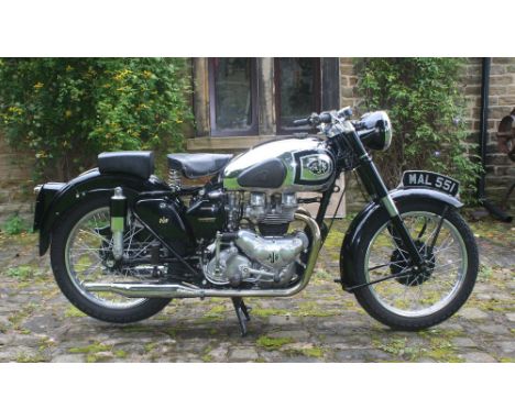 1951 AJS Model 20 Spring Twin, 500cc. Registration Number: MAL 551 (non-transferable). Frame Number: 62806. Engine Number: 51