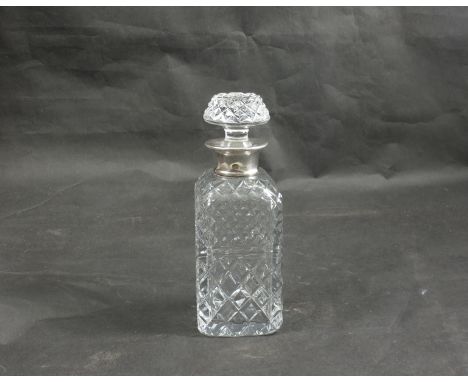 A silver collared Whisky decanter, London 1964