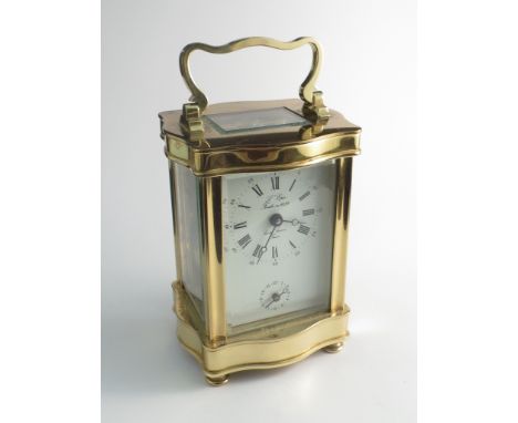 A L'epee brass carriage clock with alarm movement, 12cm tall 