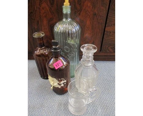 Vintage poison bottles and other glassware