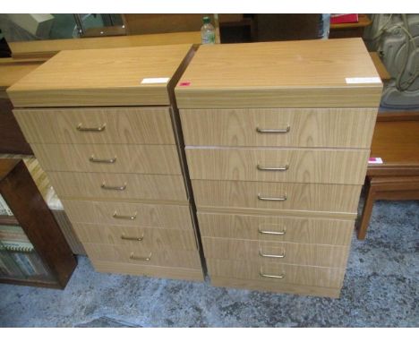 A pair of modern, light wood chest of drawers, 411/2 h x 22 1/2 w