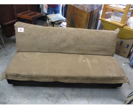 A John Lewis brown suede upholstered sofa bed