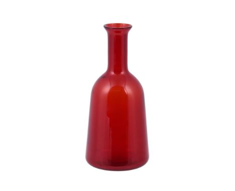 
	
		Paola Petrobell: a modern red glass mallet-shaped carafe, script mark to base, 24cm high
		
		Condition Report: 
		Light