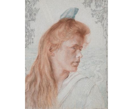 Emilie Mediz-Pelikan (Austrian 1861-1908) Portrait of a girl with red hair Mixed media on paper Signed and dated August 1906 
