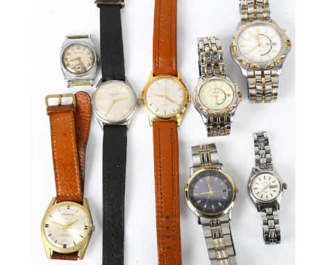 Various wristwatches, including Citizen Eco-Drive, Lanco, Solar, Seiko Kinetic, etc, (8)Lot sold as seen unless specific item