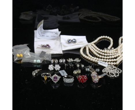 A quantity of modern silver stone set jewellery, most with gemstone certificatesLot sold as seen unless specific item(s) requ