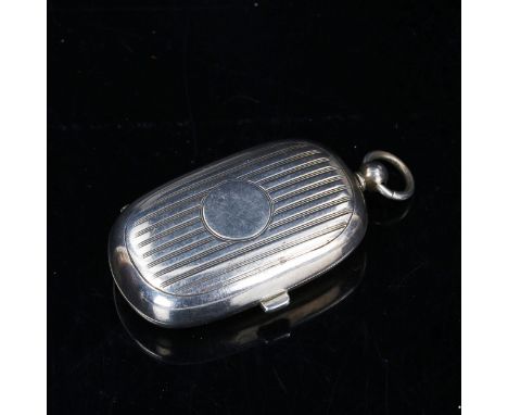 A George V silver double-sovereign case, allover engine turned decoration, by Henry Charles Freeman, hallmarks Birmingham 191