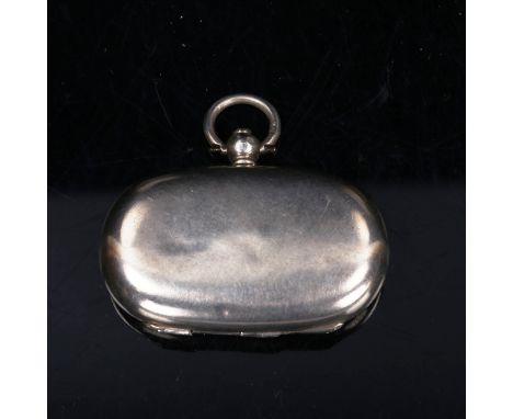 An Edwardian silver sovereign and half sovereign case, plain oval form, by E J Trevitt & Sons Ltd, hallmarks Chester 1903, le