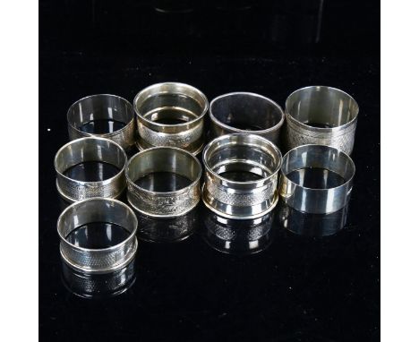 A group of silver napkin rings, 4.6oz totalLot sold as seen unless specific item(s) requested 