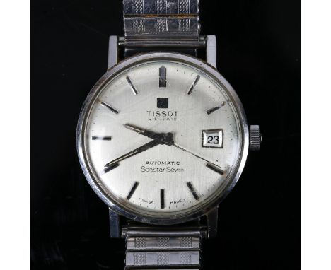 TISSOT - a Vintage stainless steel Visodate Seastar Seven automatic bracelet watch, silvered dial with baton hour markers, sw