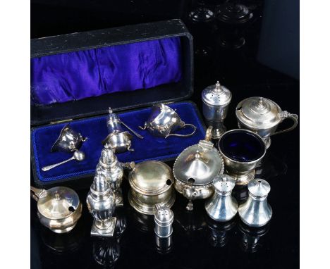 Various silver cruets, 13.3oz weighableLot sold as seen unless specific item(s) requested 