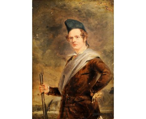 Attributed to SIR DAVID WILKIE R.A., H.R.S.A. (1785 - 1841) Unframed, unsigned, oil on panel, inscribed on label verso, 'Davi