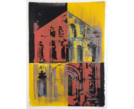 JOHN PIPER C. H. (1903 - 1992) Framed, signed and numbered 12/25 in pencil to margin, 1972, screenprint on paper, titled 'Pet