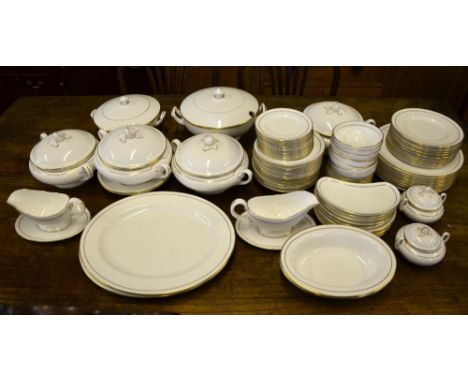 A Royal Worcester 'Contessa' dinner service comprising: 11 x 27 cm plates; 12 x 20 cm plates; 12 x 16 cm plates; 9 x crescent