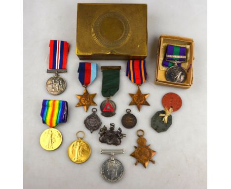 A WW1 trio of medals awarded to Corporal F. J. Lowe: 1914-15 Star as P.O.M., R.N.A.S.;British  War Medal and Victory medal, a