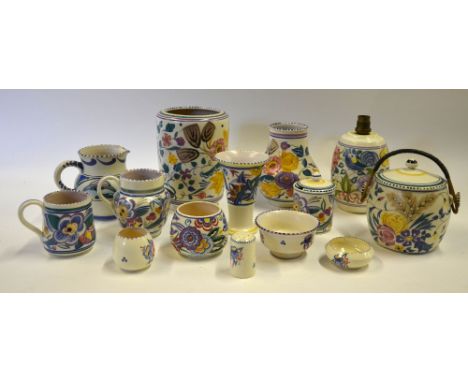 Two Poole Pottery vases, 17 cm high, 443/BL and  20 cm high 695/BL designed by Truda Carter, circa 1930s (both crazed); a bis