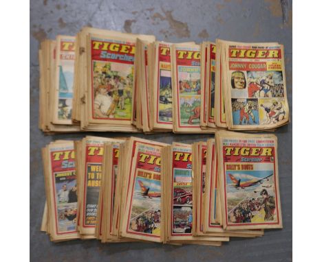 Shelf of approximately 120 Tiger magazines, 1970's. UK P&amp;P Group 3 (£30+VAT for the first lot and £8+VAT 