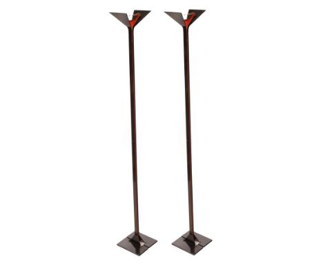 Tobia Scarpa for Flos/a pair of Papillona floor lamps, designed 1970s, 192cm high CONDITION REPORT: Metalwork scratched parti