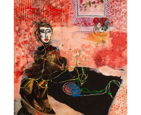 Bruer Tidman (born 1939)/Portrait of Gil Mutch/mixed media, 51cm x 57cm CONDITION REPORT: Overall in good condition.  Mounted