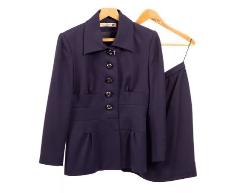 A Bruce Oldfield wool crepe jacket and short skirt, size 12 CONDITION REPORT: Good vintage condition