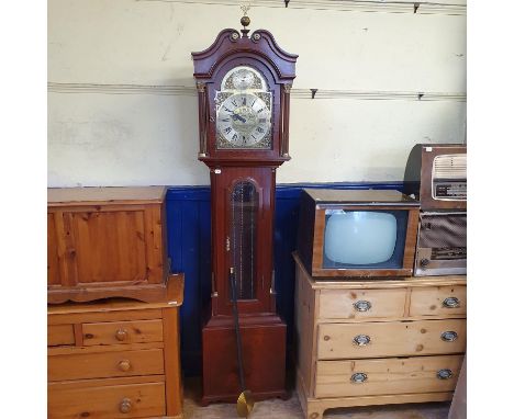 A modern longcase clock, brass dial, signed Gooddfellow Wadebridge, in mahogany case, 207 cm 