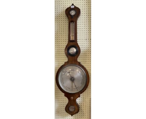 A 19th century mahogany wheel barometer, 105 cm high 