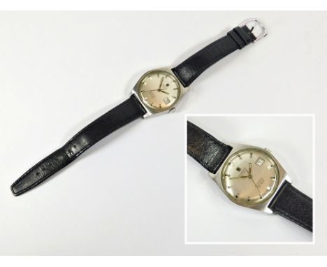 TISSOT. A mid-1960's Tissot Visodate automatic Seastar PR 516 wristwatch in steel case with leather strap.  All watches in th