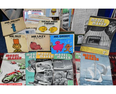 TWO BOXES OF MR. MEN BOOKS AND MODEL MAKER MAGAZINES, to include a large collection of 1950s and 1960s Model Maker magazines,