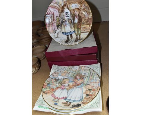 FOUR BOXED ROYAL WORCESTER CHRISTMAS COLLECTORS PLATES, 1987-1990 with certificates, no obvious damage