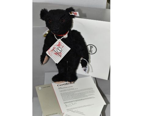 A BOXED LIMITED EDITION STEIFF 'TITANIC COIN' TEDDY BEAR, a Danbury Mint exclusive, jointed with black mohair and cotton 'fur