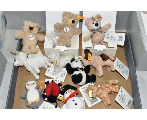 A TRAY OF ELEVEN STEIFF KEYRING BEARS, comprising two 111884 Charly Bears (one with original box), a boxed 112300 'Bear with 