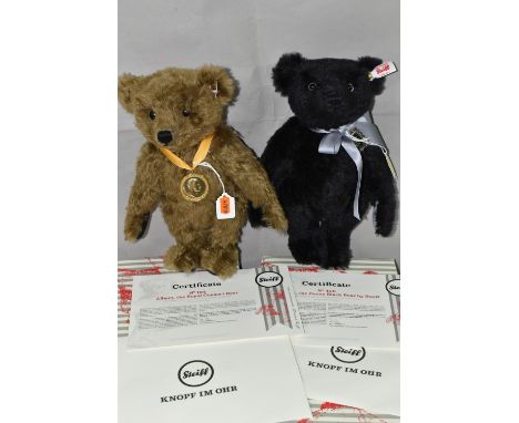 TWO BOXED LIMITED EDITION STEIFF TEDDY BEARS, comprising 'Victoria, the Penny Black Bear', a Danbury Mint exclusive, jointed 