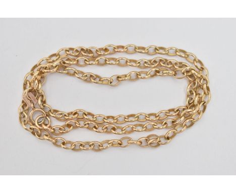 A 9CT GOLD BELCHER CHAIN, fitted with a spring clasp, hallmarked 9ct Birmingham, length 440mm, approximate gross weight 7.1 g