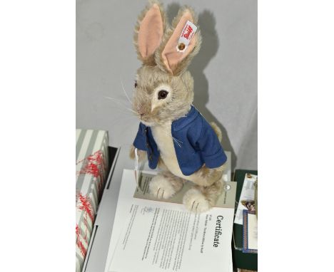 A BOXED LIMITED EDITION STEIFF COLLECTOR'S PETER RABBIT, 'The Movies Edition' 690532, white tag, gold button, cardboard swing