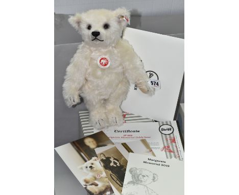 A BOXED LIMITED EDITION STEIFF 'MARGARETE MEMORIAL' TEDDY BEAR, produced to mark the 110th anniversary of Margarete Steiff's 