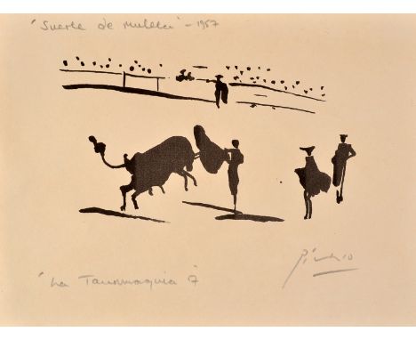 Attrib. Pablo Picasso
La Tauromaquia 17
Print/Copie D'epruve
Bears signature and inscribed to the back
Dated 1957
27 x 20cm C