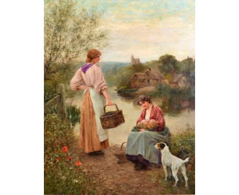HENRY JOHN YEEND KING
Awaiting the Ferry
Oil on canvas
Signed
67.5 x 52.5cm
(See illustration) Condition Report: This has lig